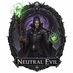 Neutral Evil Alignment Decal - DnD Game Decal - 4" Fantasy Gamer Decal - Picture 1 of 4