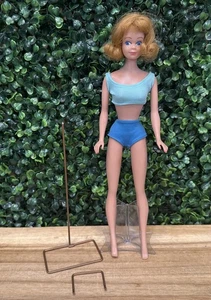 EUC! Vintage 1963 Midge w Freckles~ Original Swimsuit & Stand Japan Barbie Doll - Picture 1 of 17