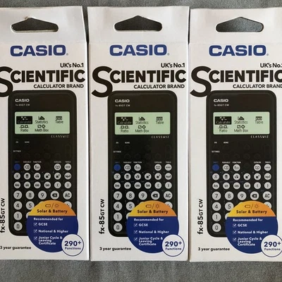 3 x Casio fx-85 GT CW Black Scientific Calculators - Factory Sealed - Freepost - Image 1 of 4