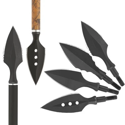 Archery Retro Arrowheads Traditional Broadheads Screw Tips Bow Hunting Shooting - Image 1 of 4