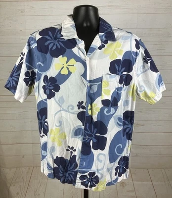 Hawaiian Men's  L  Aloha Shirt Button Up Pocket Hibiscus Tiki Bar - Image 1 of 4