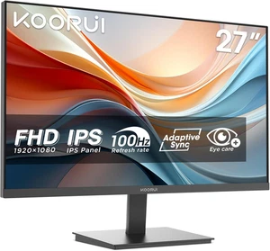 E2711F Monitor PC 27 Pollici, Full HD IPS 100HZ, 5Ms, 1920X1080, Schermo PC HDMI - Foto 1 di 12