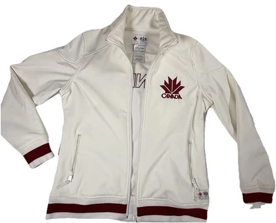 Chaqueta para mujer de los Juegos Olímpicos de Canadá Hudson Bay Soft Shell blanca L Usada en Excelente Condición Foto 1 de 4