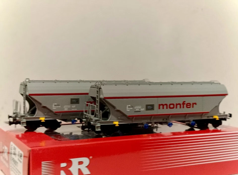 Rivarossi Art. 6677 Ho FS Set 2 Wagons Trémie Uapps A Chariots, Monfer Céréales - Photo 1/1