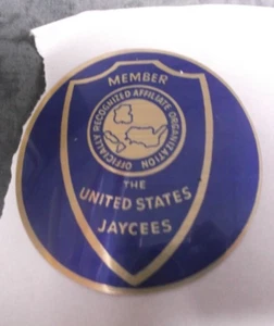 Mitglied Vereinigte Staaten Jaycees blauer Mylar Einsatz 2" Durchmesser Trophäe Teile Posten von 20 - Bild 1 von 1