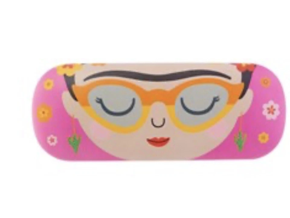 SASS & BELLE FRIDA KAHLO FACE GLASSES CASE Sun Boho Art Flowers Pink Bright Colourful
