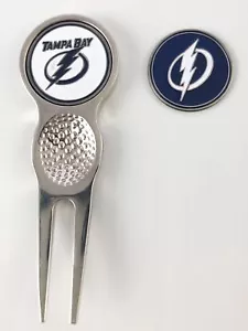 Herramienta de reparación de golf Divot NHL + herramienta de plata rayo Tampa Bay Lightning - Imagen 1 de 2