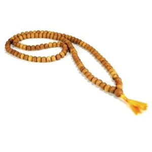 GENUINE FRAGRANT SANDALWOOD MALA 8mm Prayer Bead Necklace NEW Wood Natural Real - Picture 1 of 4