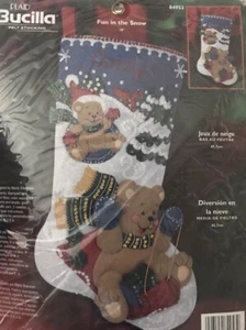 Bucilla felt stocking bears Fun in the Snow kit 84953 new unopened - Picture 1 of 3