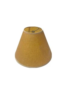 Vintage 1970s Tan Brown Empire Lampshade Medium Paper Contrast Trim Rare Decor - Picture 1 of 5
