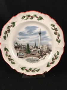 Placa cuadrada Trafalgar 1981 Wedgwood Christmas Queen's Ware - Imagen 1 de 6