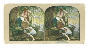 Stereoview 1900's, "The Truants", Color, Humorous Children, Fine Condition - Picture 1 of 3