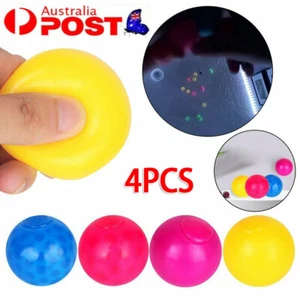 4Pcs Fluorescent Sticky Target Ball 45mm Safe Decompression Toy for Wall Ceiling - Picture 1 of 16