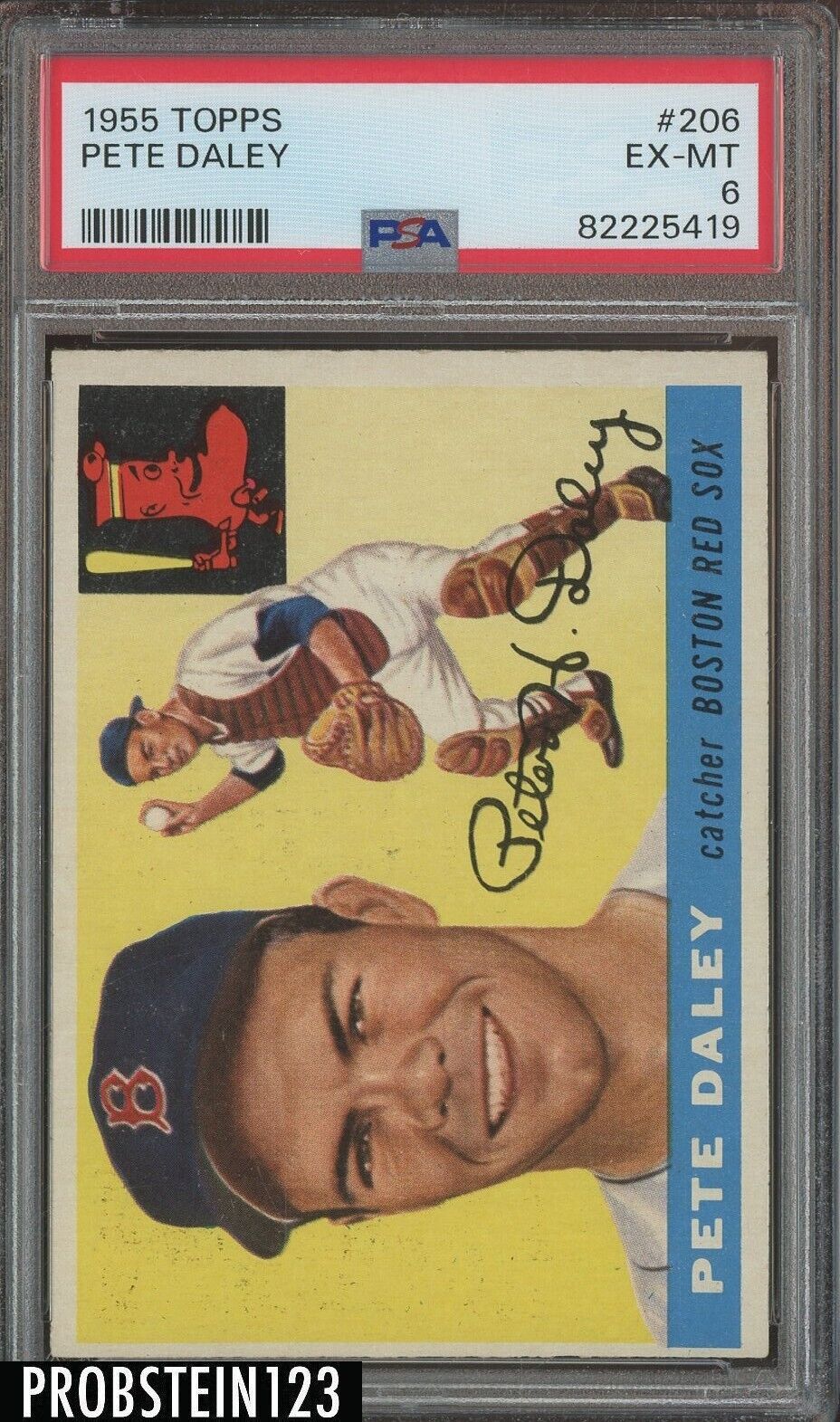 1955 Topps #206 Pete Daley Boston Red Sox PSA 6 EX-MT
