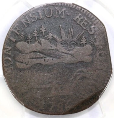 1786 1c RR-6 Landscape "Vermontensium" Vermont Colonial Copper PCGS Good 6 - Image 1 of 4