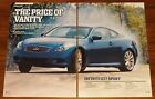 INFINITI 2008 G37 SPORT COUPE MAGAZINE PRINT ARTICLE CAR AND DRIVER ROAD TEST