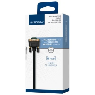 Insignia 1.8m (6 ft.) VGA to VGA Cable Male to Male Monitor Cord - Image 1 of 3