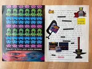 SPACE INVADERS Nintendo SNES Super Game Boy videogame two-page print ad - Picture 1 of 3