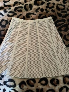 Proenza Schouler Womens High Waist SKIRT Ivory Taupe Size 3 Lined DESIGNER Geo - Picture 1 of 12