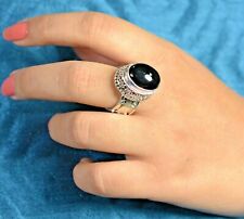 Black Onyx Handmade Ring 925 Solid Sterling Silver Jewelry Women