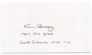 Ken Berry Signed 3x5 Index Card Autographed All-Star, 2x Gold Glove Award - Picture 1 of 2