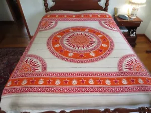 India AL-HERA IMPORT Cotton COLORFUL SUNBURST TABLECLOTH or BED COVER--82" x 98" - Picture 1 of 7