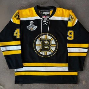 Rich Peverley Boston Bruins Jersey 50 Black Yellow NHL CCM Reebok Stanley Cup - Picture 1 of 10
