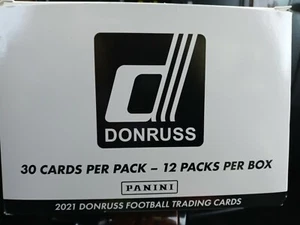 2021 Panini Donruss Football Complete Box of 12 Fat Packs 30Cards Each Pack New - Picture 1 of 2
