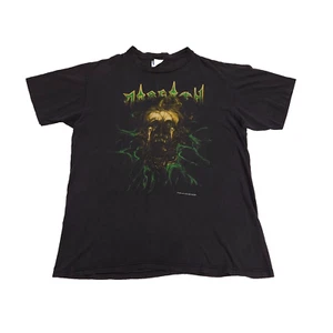 Vintage Morgoth Tour Men's 1990-91 Cursed Band Metal T-Shirt Size L Skull - Picture 1 of 13