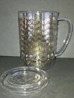 Davids Tea Mug Cup with Lid Clear with Gold Embellishments 12 oz Cup