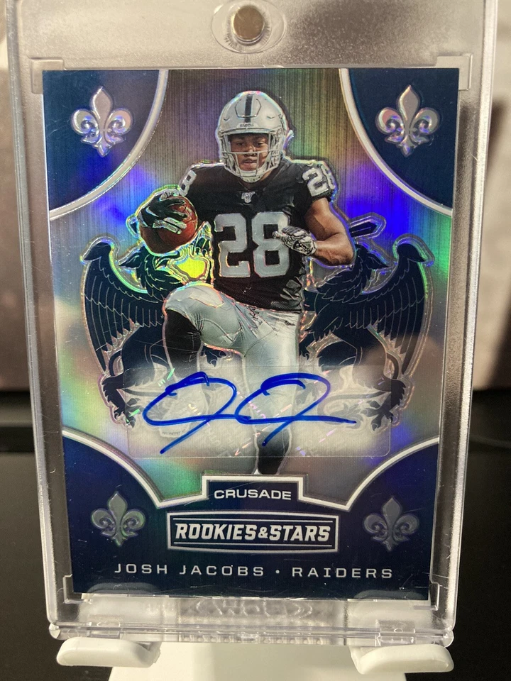 Josh Jacobs 2019 Rookie Autograph  Panini Crusade Rookies & Stars 01/25 Raiders - Image 1 of 4