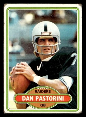 Dan Pastorini 1980 Topps Card #490 Oakland Raiders GD-VG - Image 1 of 2