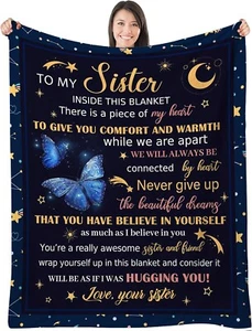 Sister Birthday Gifts from Sister Throw Blanket Gifts for Sister Cozy Fleece ... - Picture 1 of 8