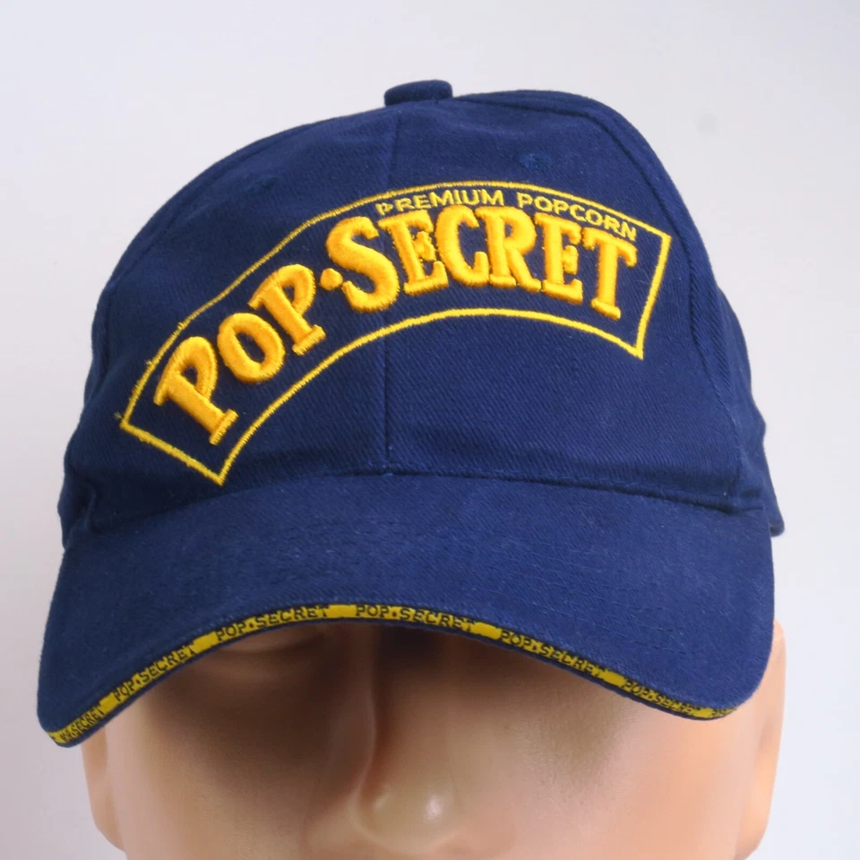 General Mills Pop Secret Popcorn Blue Gold Embroidered Logo Strapback Hat Cap - Image 1 of 4