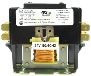 AIR CONDITIONING SA-1.5P-40A-24V Definite Purpose Contactor 1P FLA 40A 24V Coil - Picture 1 of 3