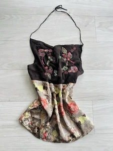 Vintage 90s 00s Sequin Embellished Halter Top - Picture 1 of 4