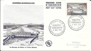 France 1956 FDC Donzère Mondragon YT 1078 - Picture 1 of 1