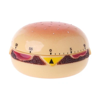 Hamburger 60 Minute Mechanical Timer Countdown Alarm Kitchen Cooking Reminder To - Bild 1 von 4