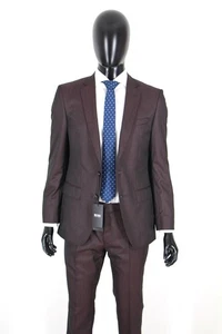 HUGO BOSS Suit, Mod. Huge6/Genius5, Size 48 / US 38R, Slim Fit, Dark Red - Picture 1 of 12