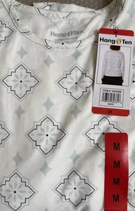 Camicia donna Hang Ten manica lunga antieruzione cutanea UPF 50+ maglietta sole bianca taglia media - Foto 1 di 5
