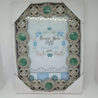 Sheffield Home Jewel Collection with Genuine Crystals Metal Picture Frame 4"x6" - Image 1 of 4