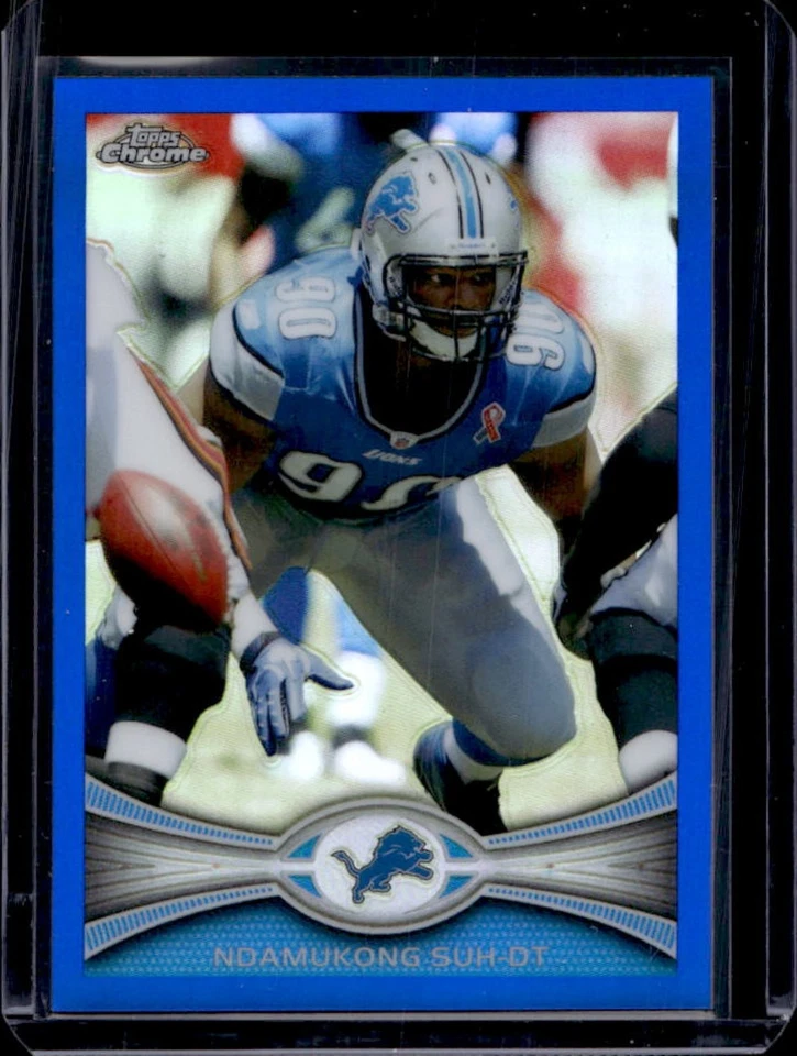 2012 Topps Chrome Ndamukong Suh Blue Refractor #155/199 Lions - Image 1 of 2