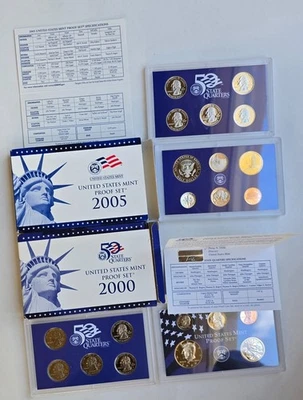 Uncirculated U.S. Mint Proof Sets 2000-2005 Lot Of 2 With OMP & COA - Image 1 of 4