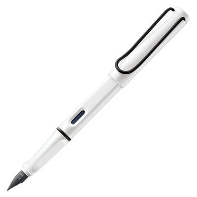Pluma Estilográfica LAMY F Plumín Fino Safari Blanco Negro Clip L19WTRB-F Doble Uso Foto 1 de 2