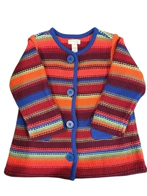 Cárdigan Suéter First Impressions Play Niña Arco Iris Rayas Boho 24 Meses Foto 1 de 4