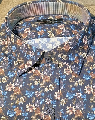 NWT Bugatchi men's Size L long sleeve button down shirt Performance 4-way Shape - Image 1 of 4