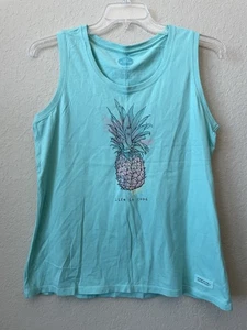 Women’s Life is Good Pineapple Blue Size Large Tank Top - Picture 1 of 6