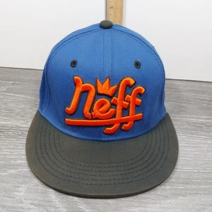 Cappello Neff Berretto Snapback Copricapo Flat Bill Nero Blu Arancione Regolabile Usato in Ottime Condizioni - Foto 1 di 7