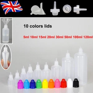 10pcs 5-120ml Empty LDPE Squeezable Dropper Bottles Care Liquid Droppers - Picture 1 of 25