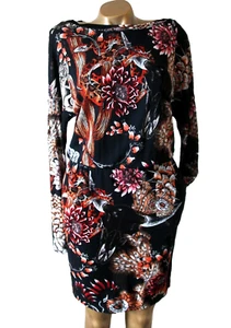 Just Cavalli Stretchkleid Multi Print Langarm Taschen IT40 UK 8 10 - Bild 1 von 11